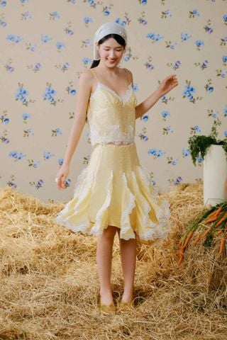 Set áo và chân váy phối ren Butter Lace Ruffle Set