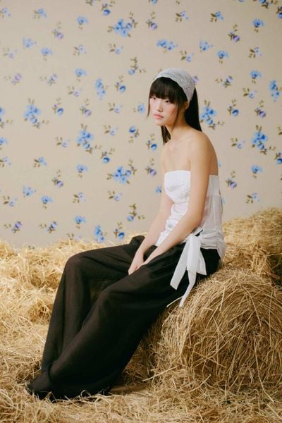  Quần dài suông Black Flowing Wide Leg Pants 