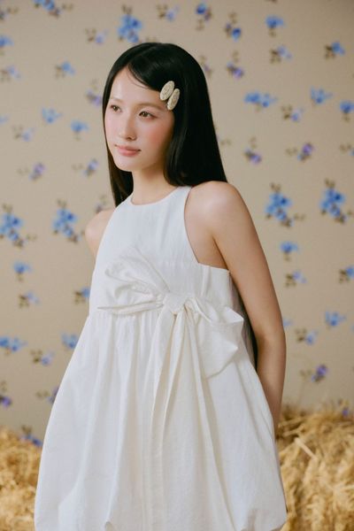  Set áo kèm quần White Bow Babydoll Set 