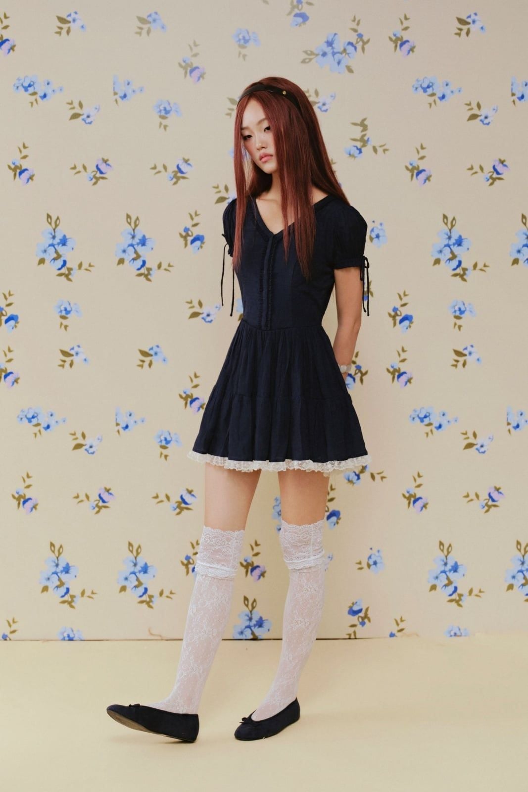 Váy dự tiệc Navy Cotton Ruched Mini Dress