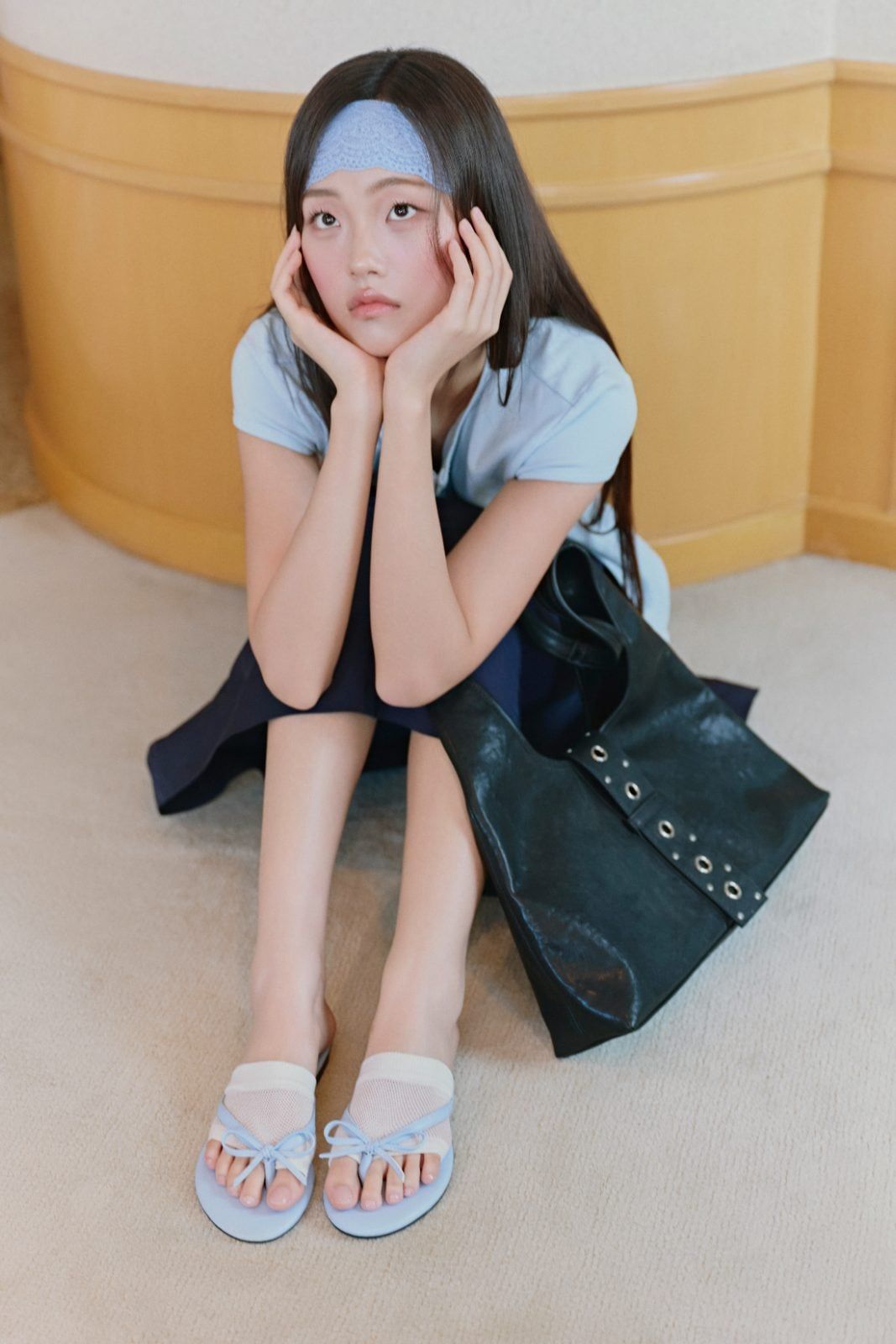 Túi đeo vai Leather Eyelet Strap Shoulder Bag nhiều màu