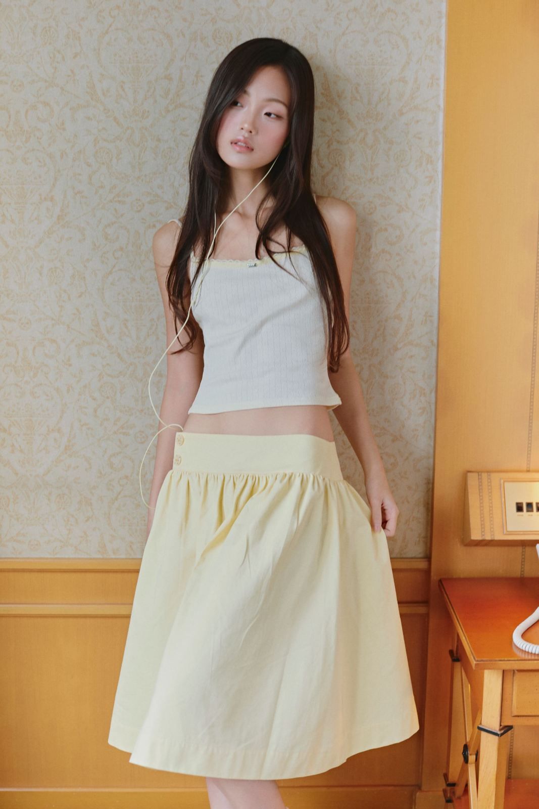 Chân váy dài Pleated Buttoned Midi Skirt nhiều màu
