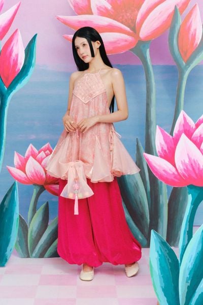  Quần áo dài ống rộng Silk Wide Leg Trouser 