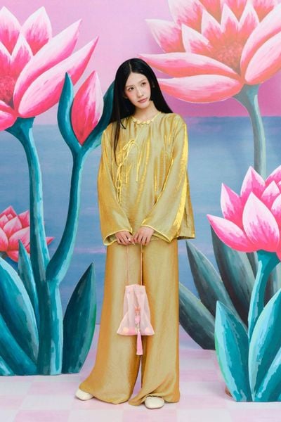  Set bà ba lục ánh kim Lục Uyển 