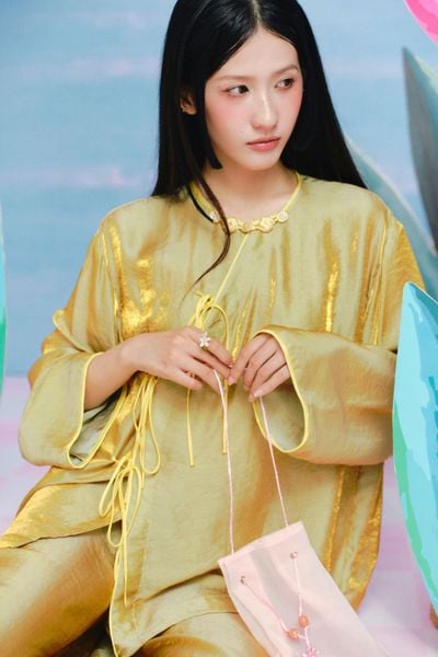  Set bà ba lục ánh kim Lục Uyển 
