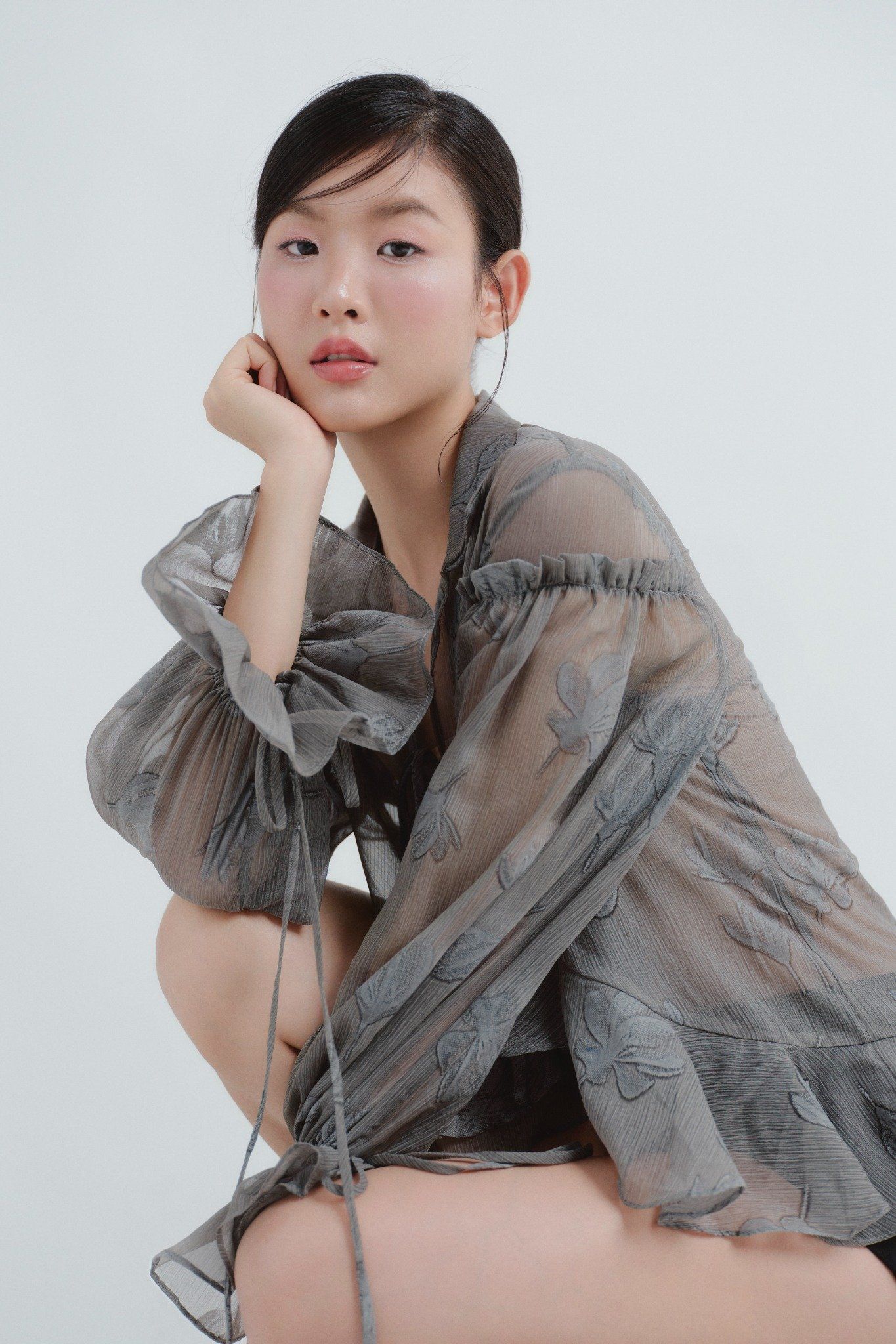 Áo Cynara Maxi Top in Grey