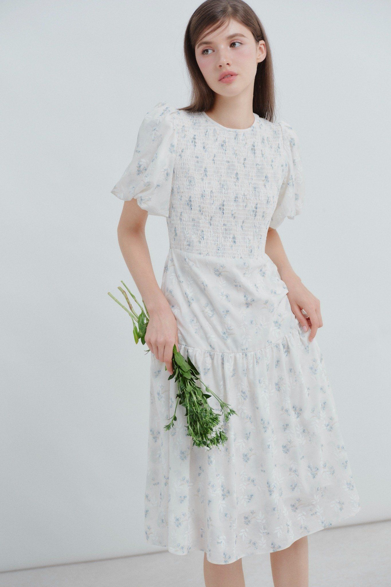 Lia Fleur Dress in Mist Blue