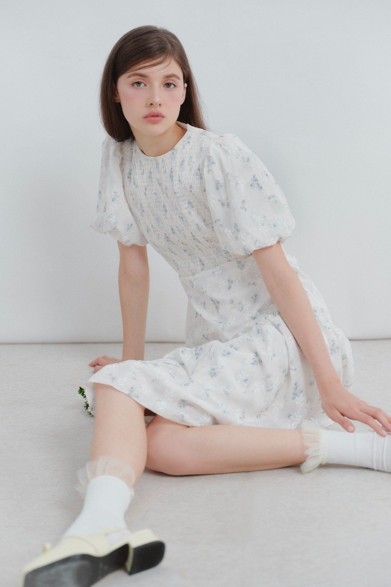 Lia Fleur Dress in Mist Blue