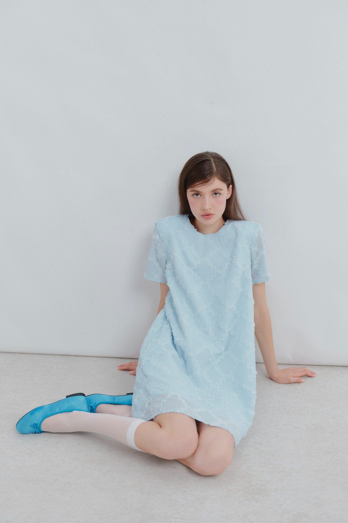Taja Loose Dress in Baby Blue