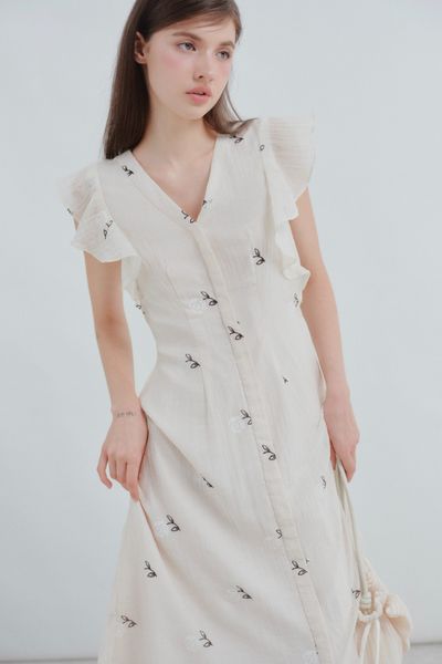  Selby Fleur Dress in Cream 