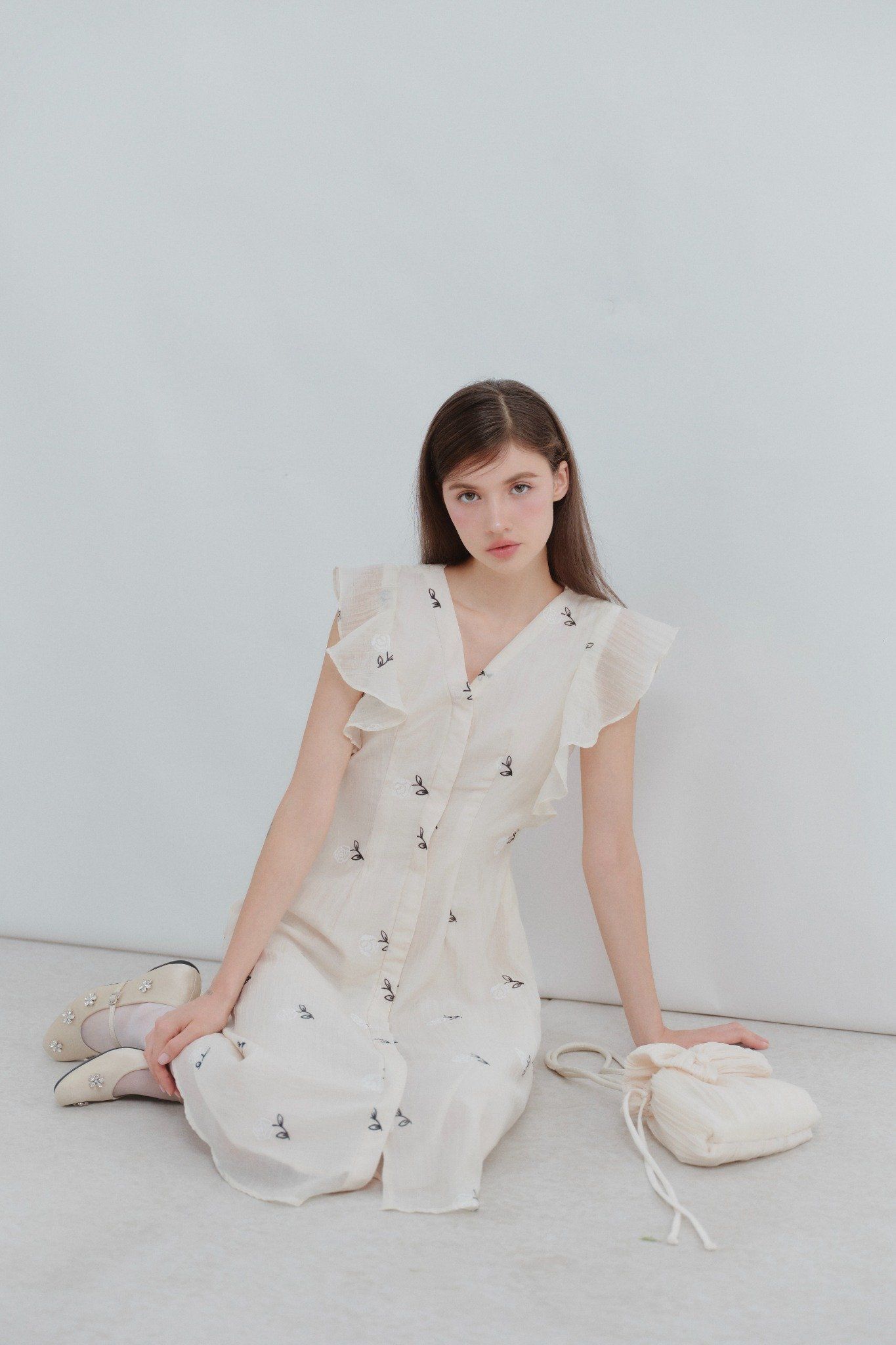 Selby Fleur Dress in Cream