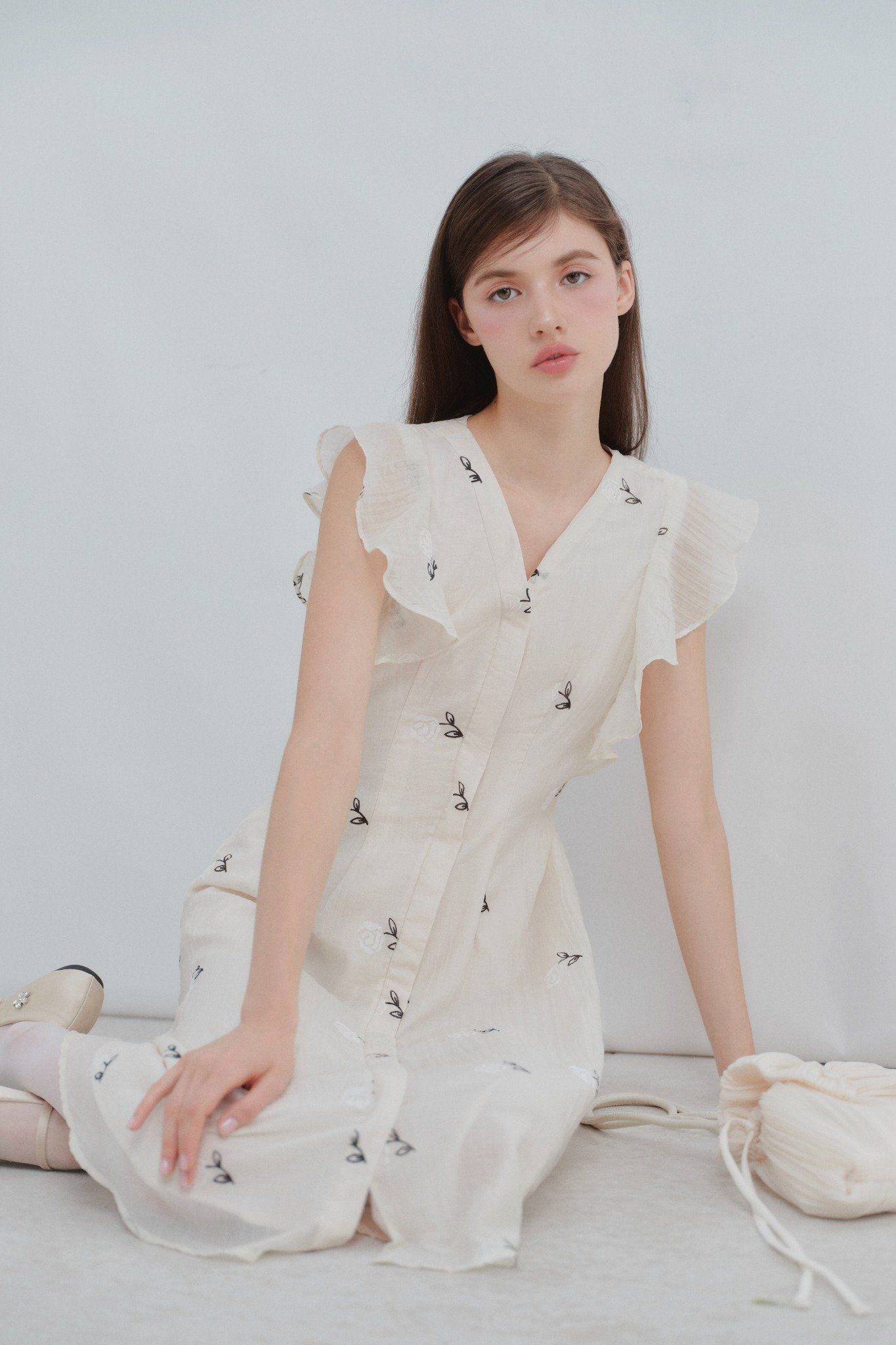 Selby Fleur Dress in Cream