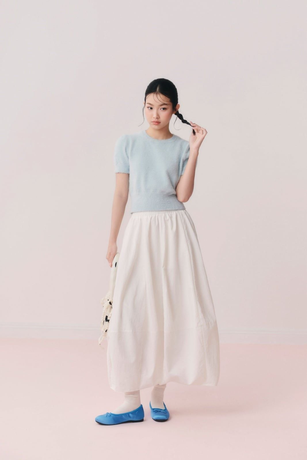 Áo Fuzzy Knit Round Neck Top nhiều màu