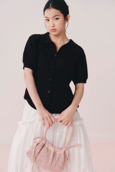  Chân váy White Cotton Puff Tiered Ruffled Skirt 