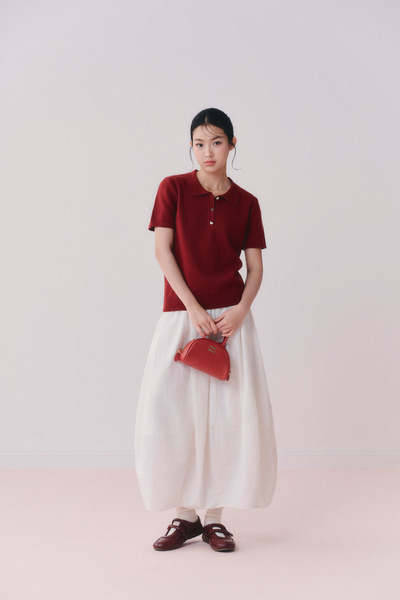  Chân váy White Cotton Puff Maxi Skirt 