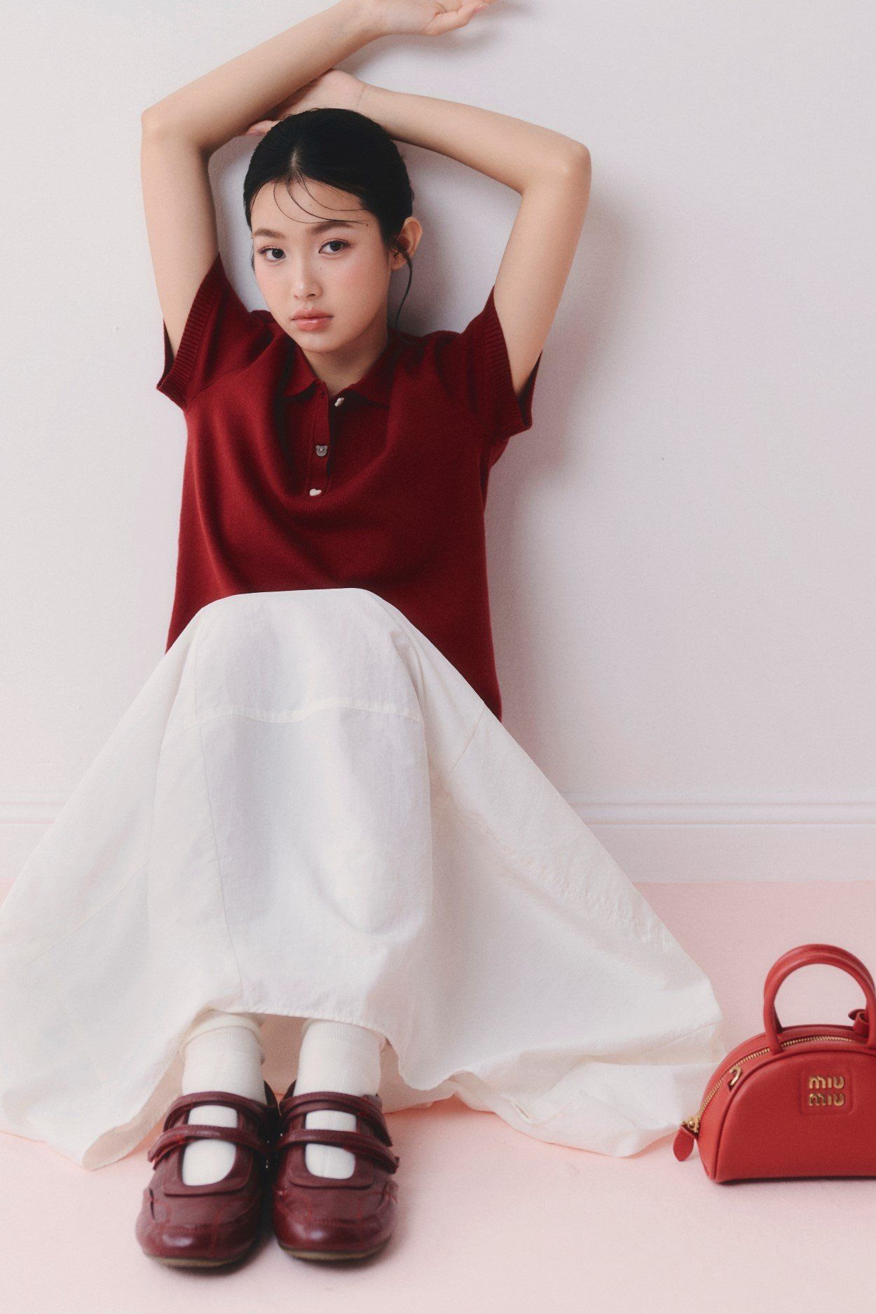 Chân váy White Cotton Puff Maxi Skirt