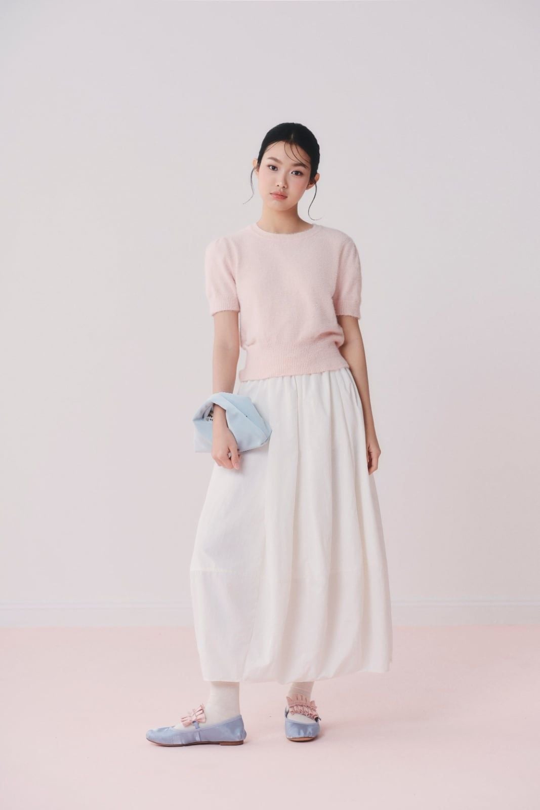Áo Fuzzy Knit Round Neck Top nhiều màu