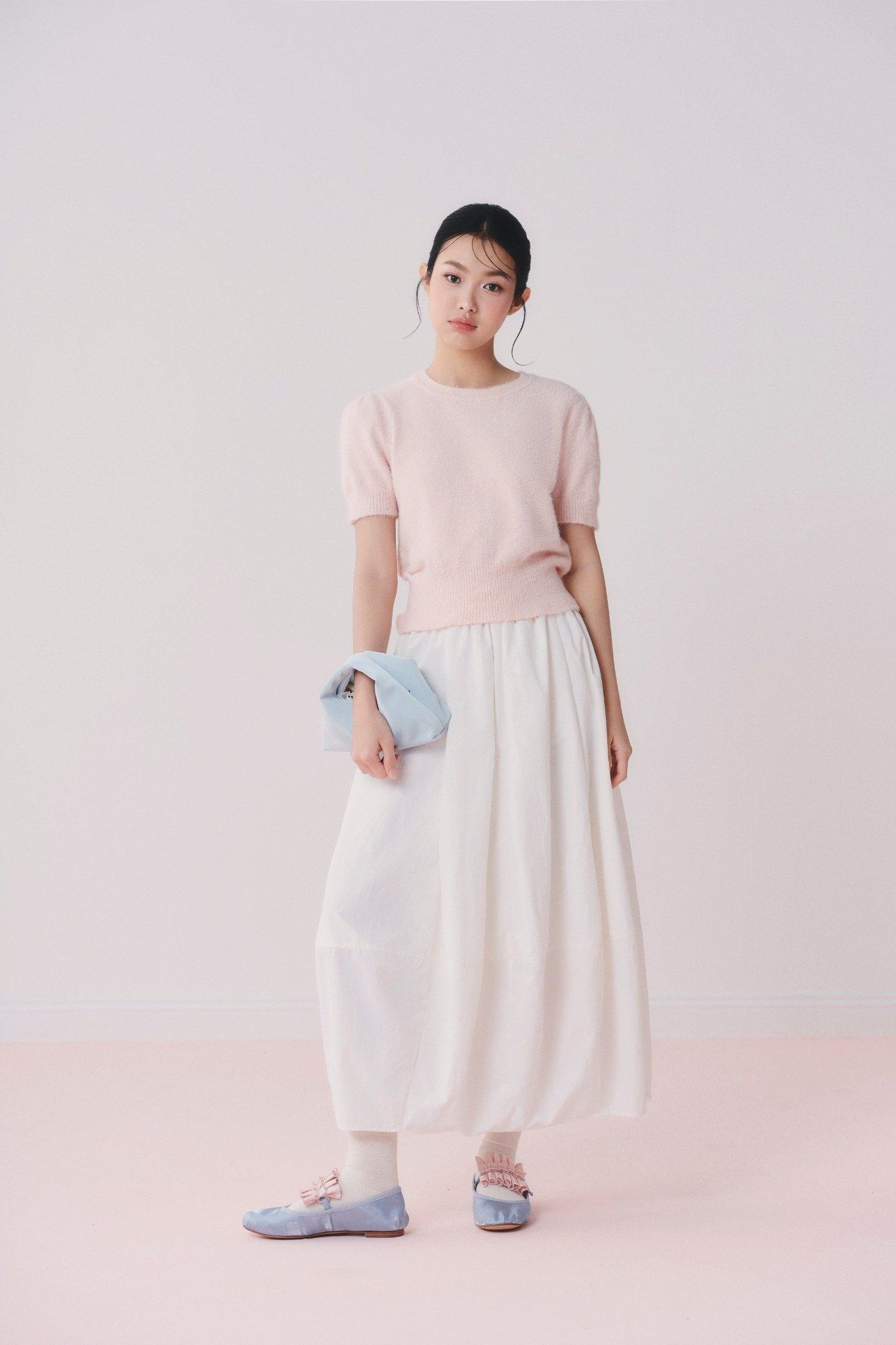 Áo Fuzzy Knit Round Neck Top nhiều màu