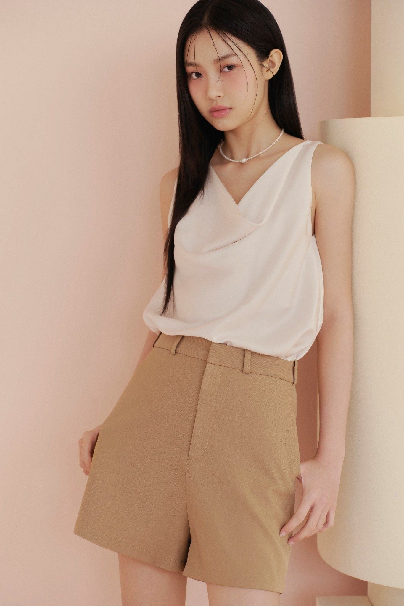 Áo Satin Draped Cowl Top nhiều màu