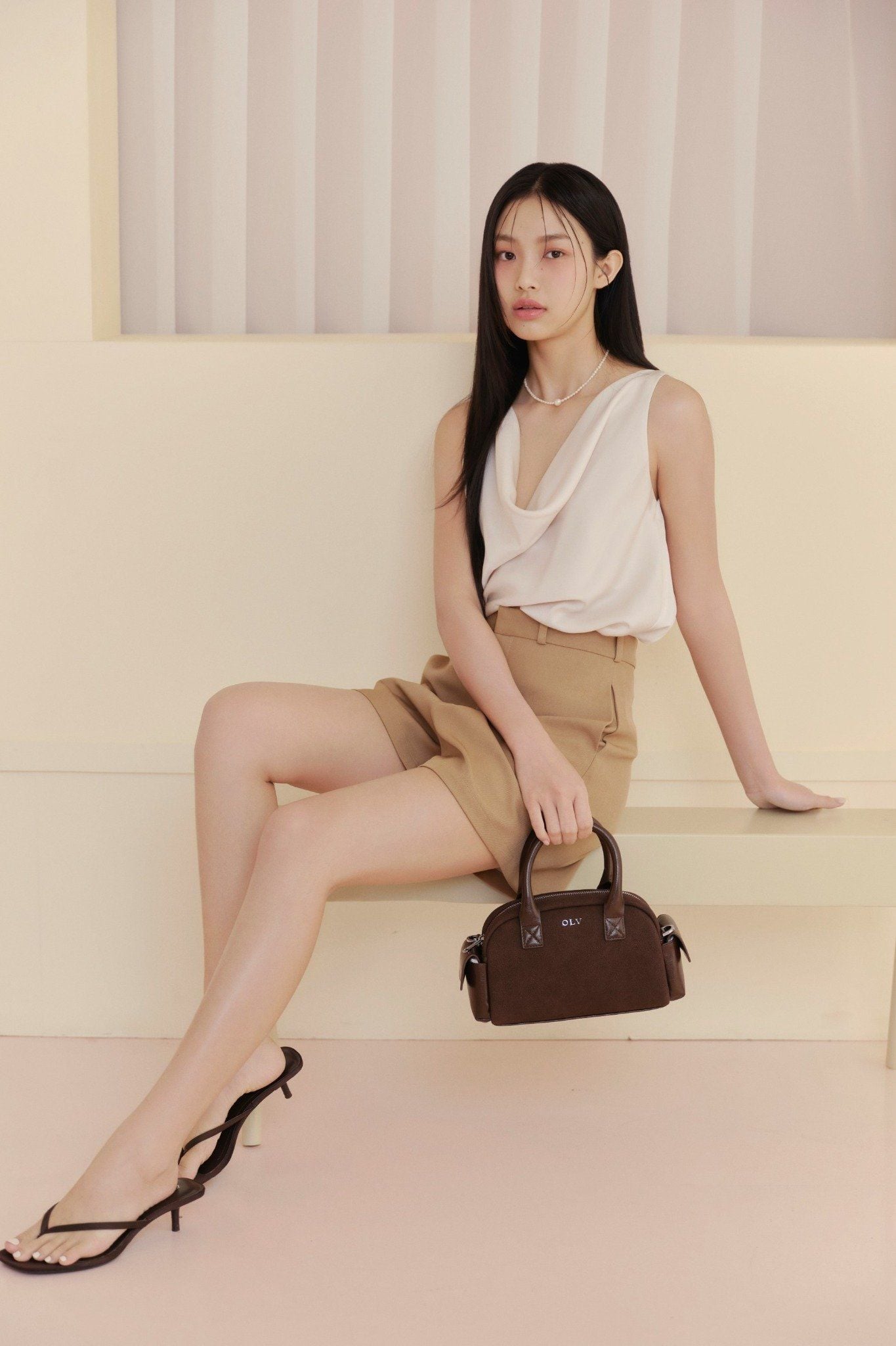 Áo Satin Draped Cowl Top nhiều màu