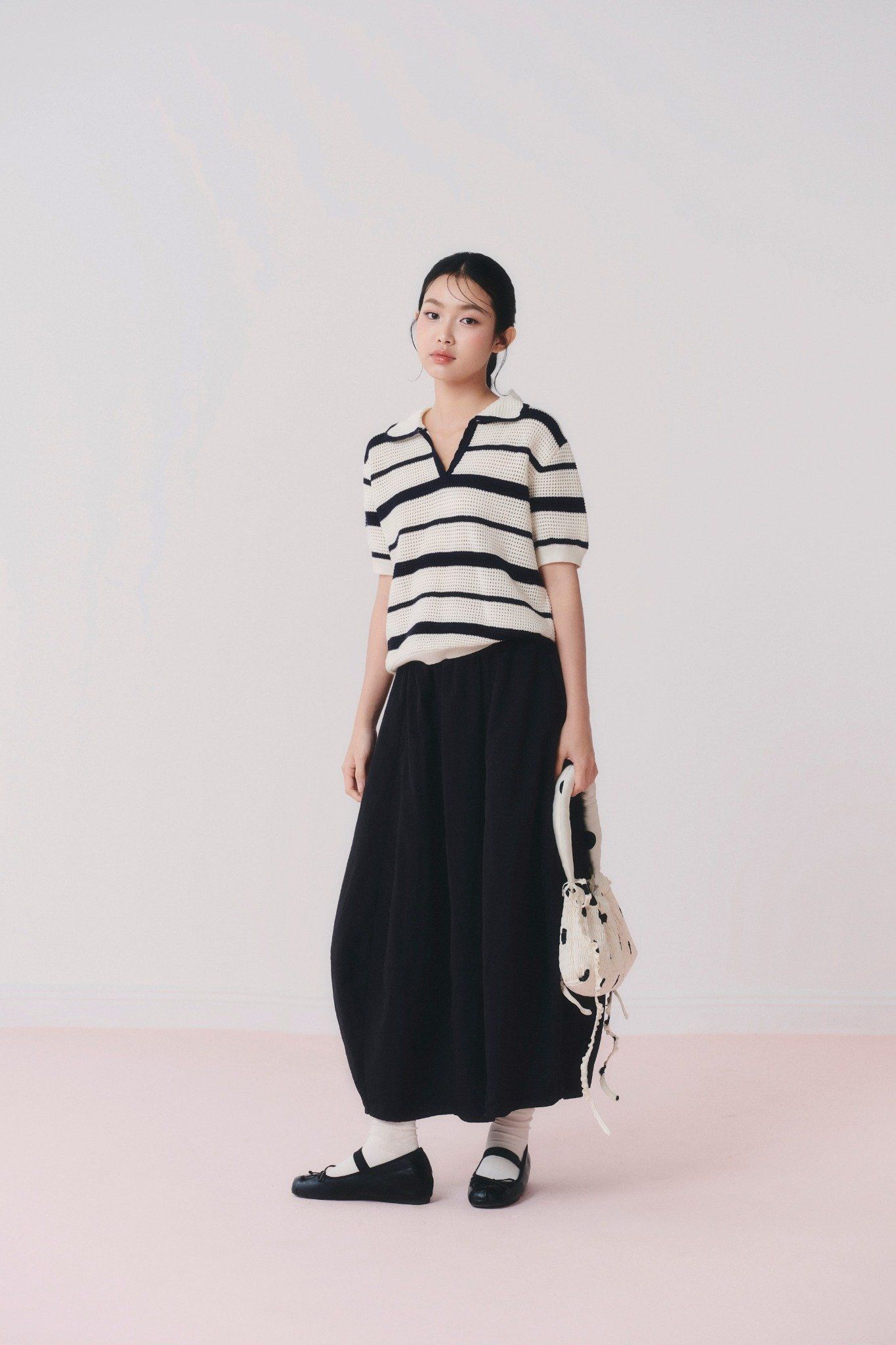 Chân váy Black Cotton Puff Maxi Skirt