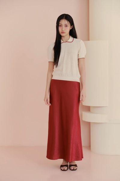  Chân váy Red Satin Long Skirt 