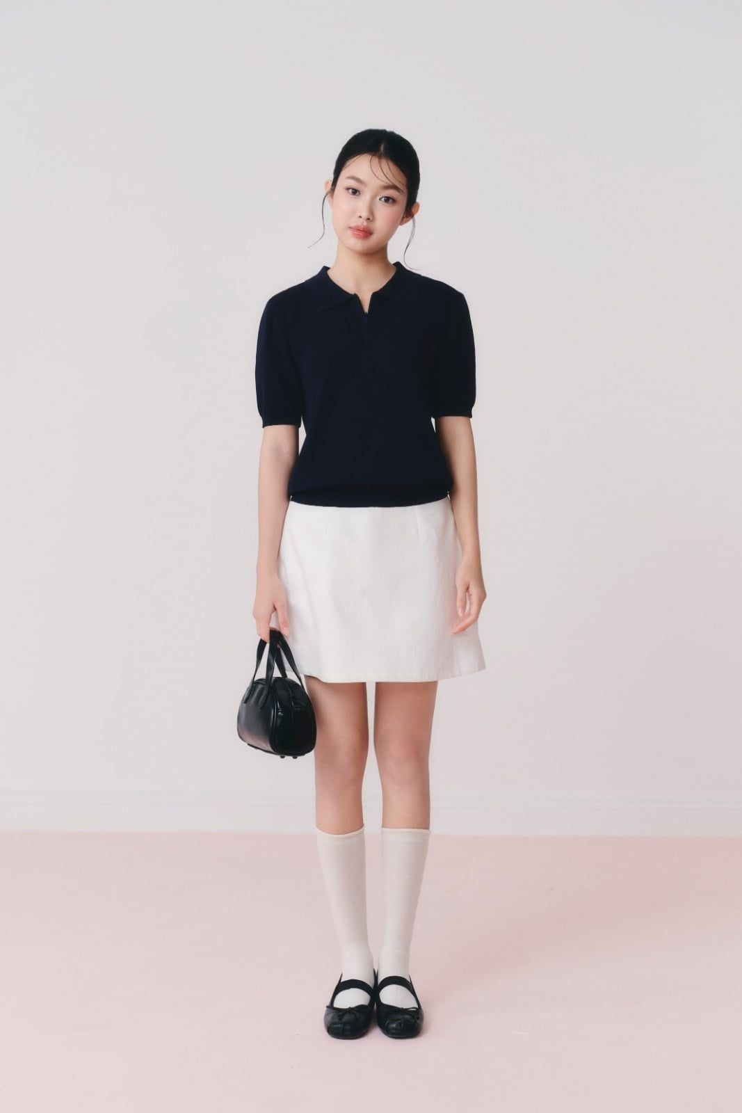 Chân váy chữ A White Cotton A Line Skirt