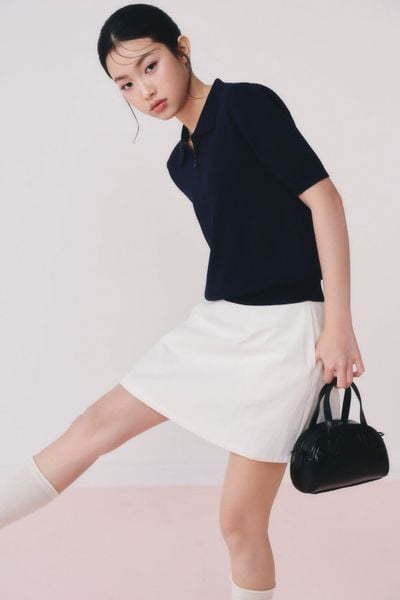  Chân váy chữ A White Cotton A Line Skirt 