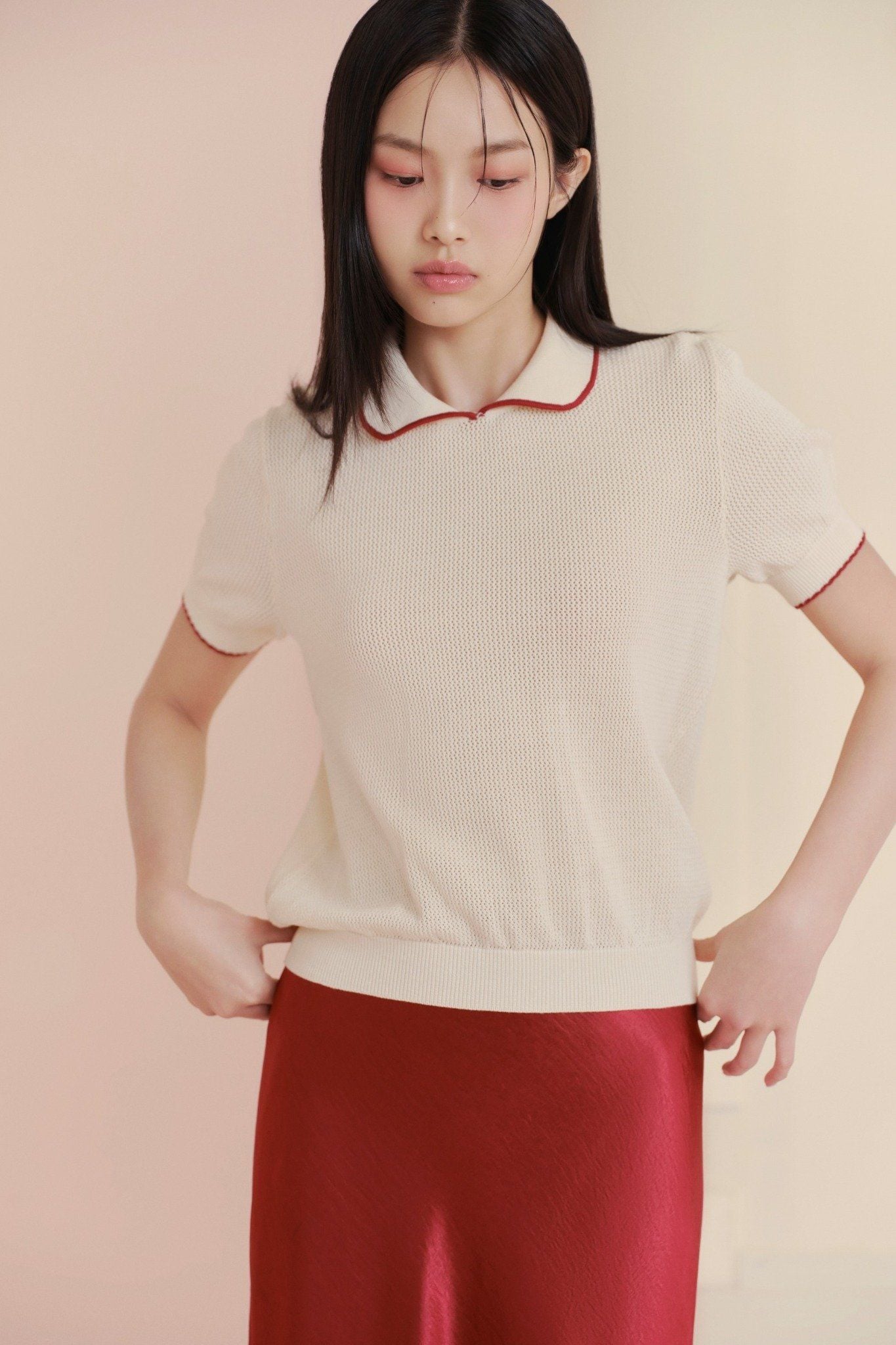 Chân váy Red Satin Long Skirt