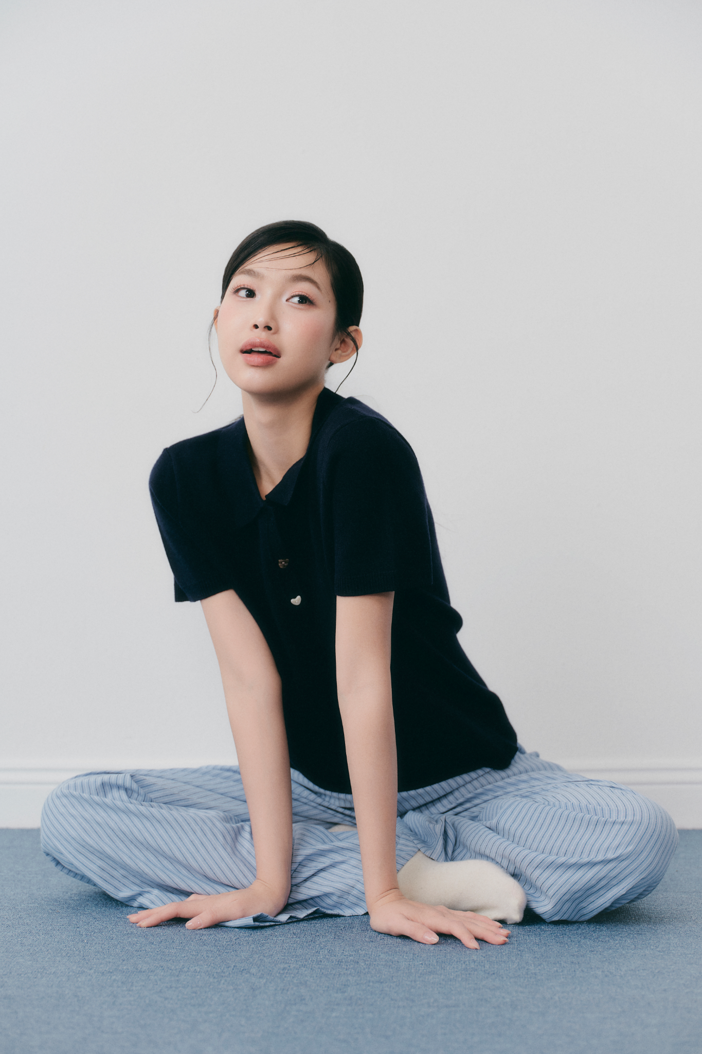 Áo Knit Polo Sweetheart Buttoned Top nhiều màu