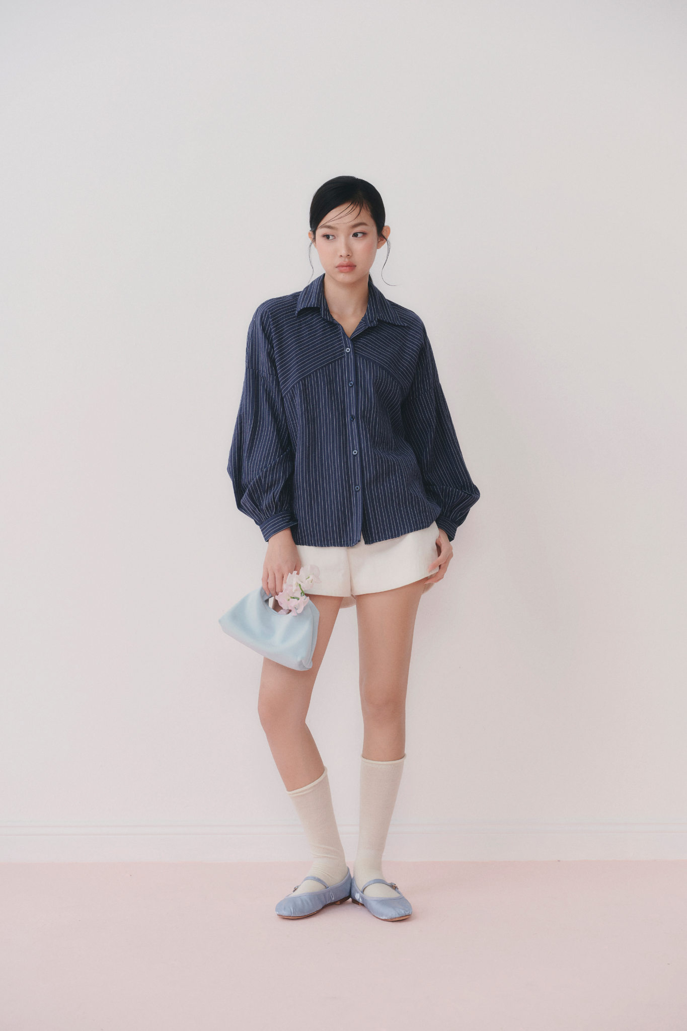 Áo Alula Striped Shirt in Navy