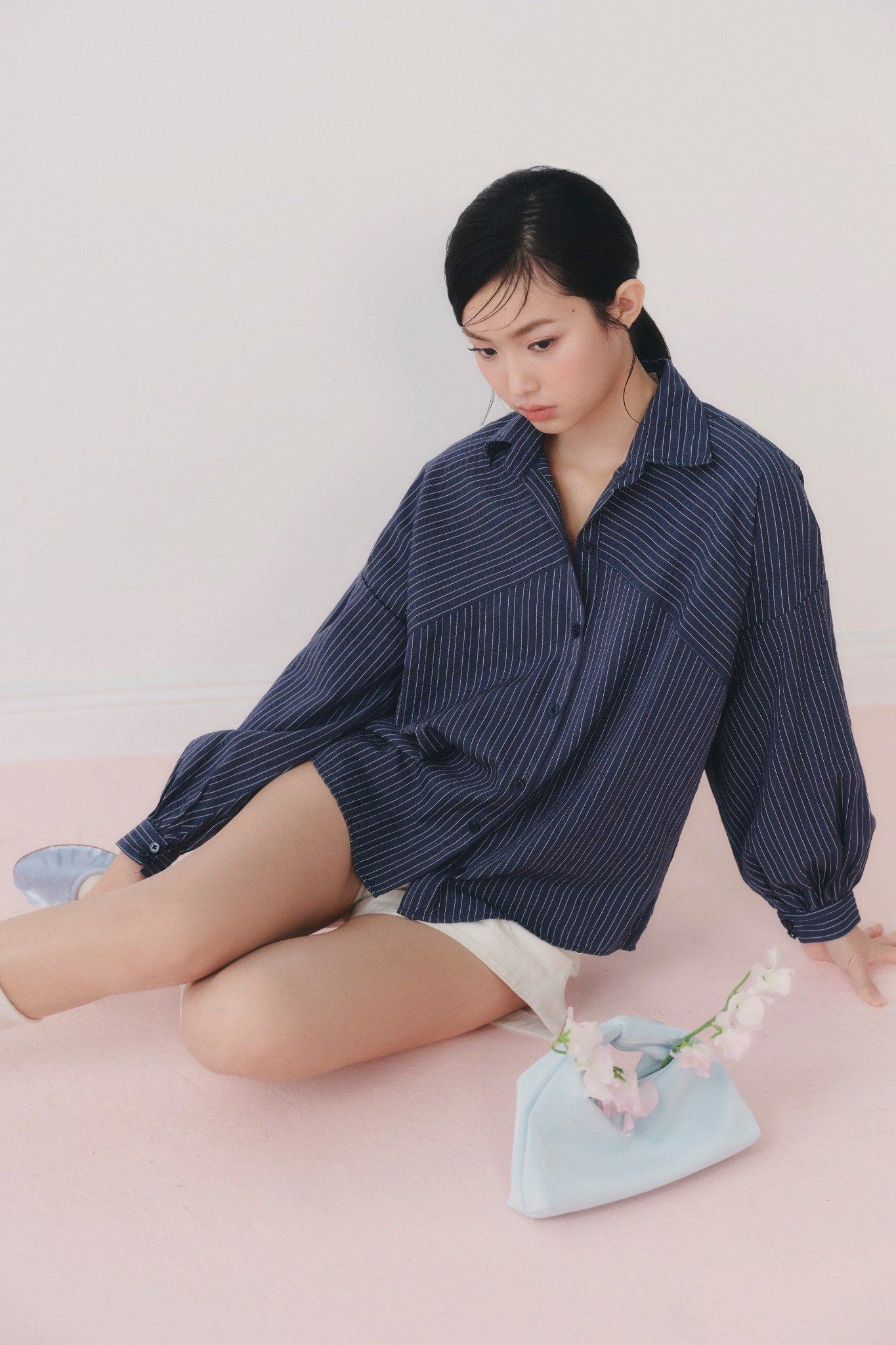Quần White Kaki High Waist Shorts