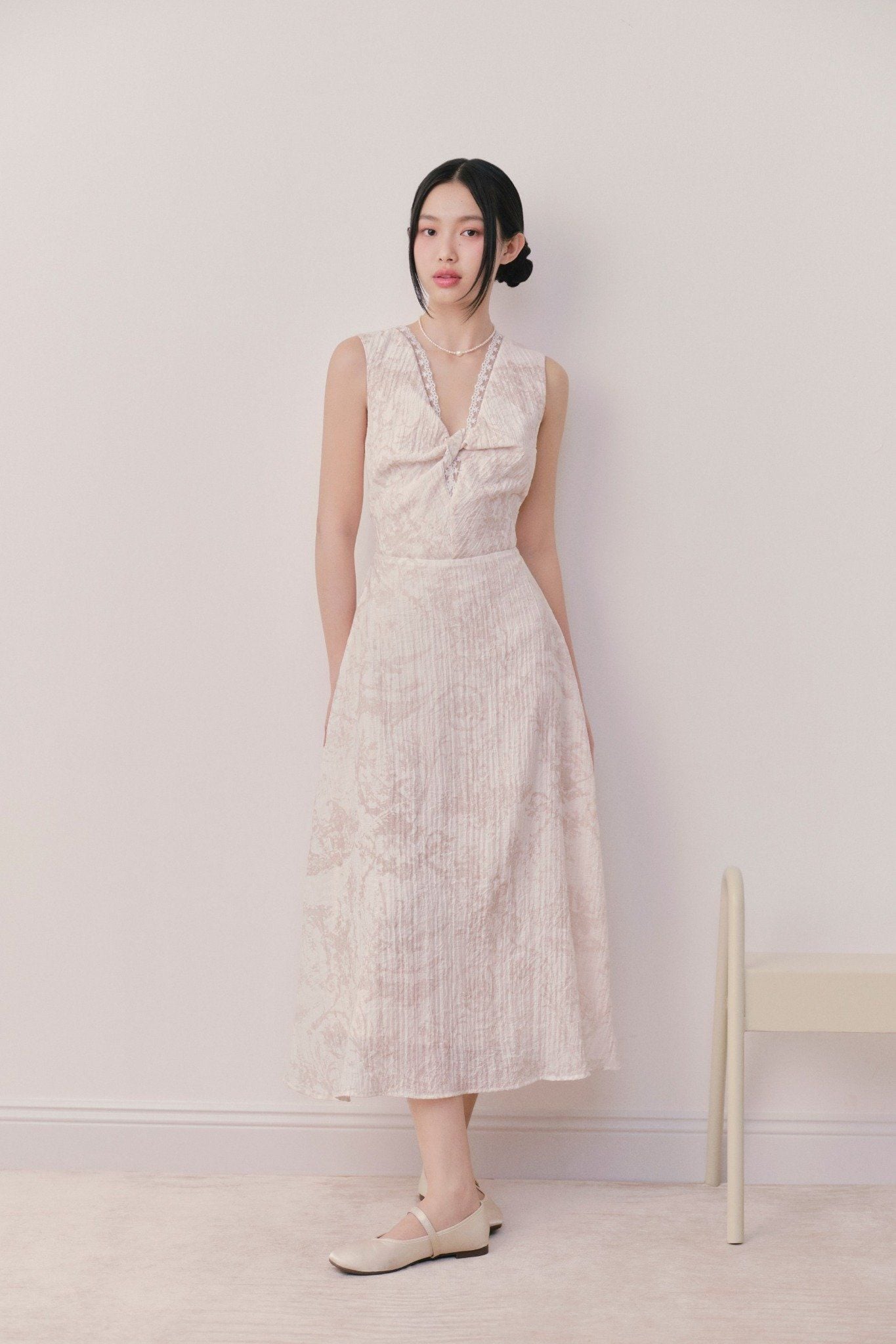 Ivory Marble Maxi Dress