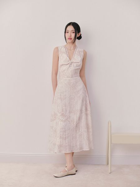  Ivory Marble Maxi Dress 