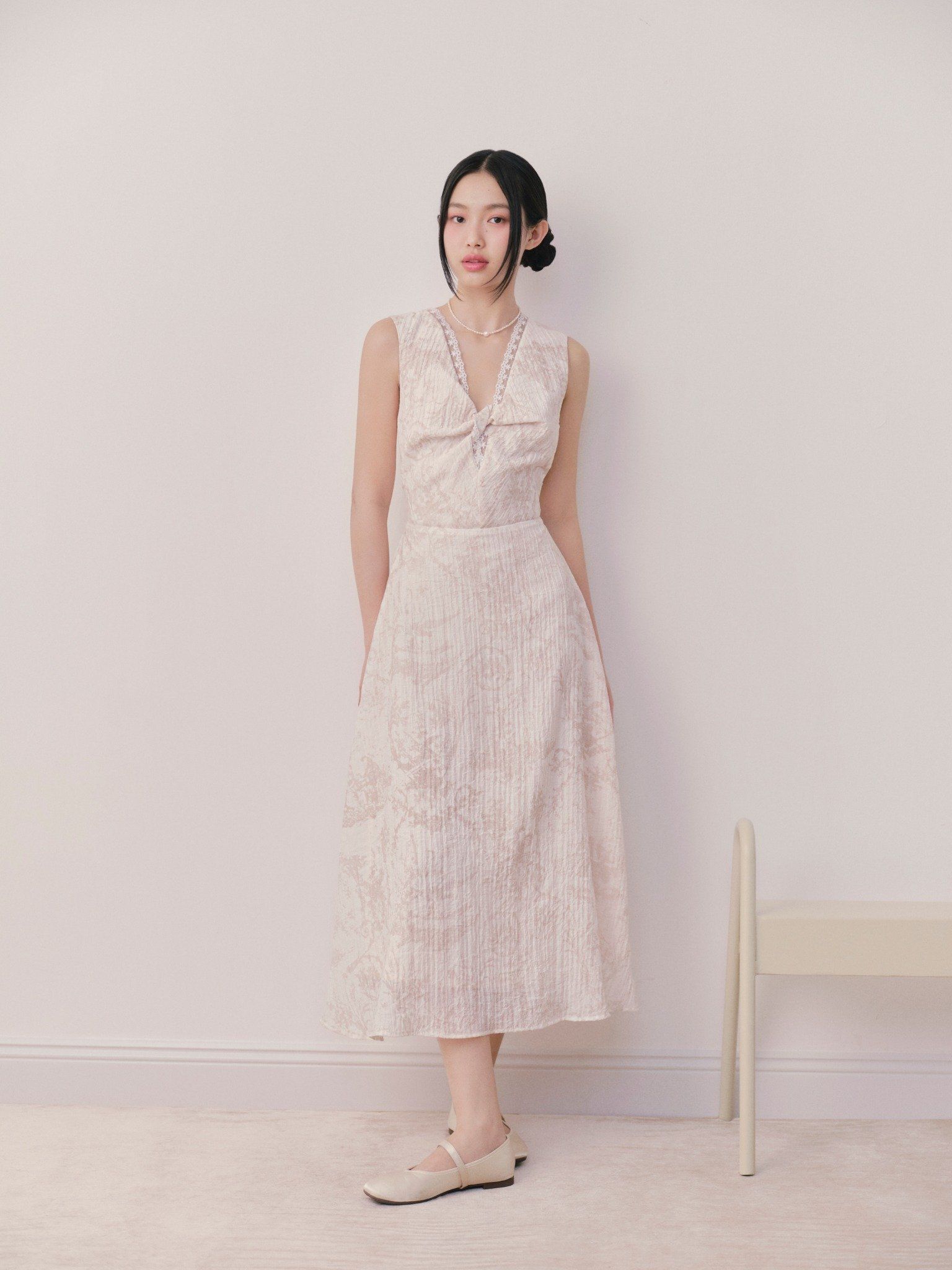 Ivory Marble Maxi Dress