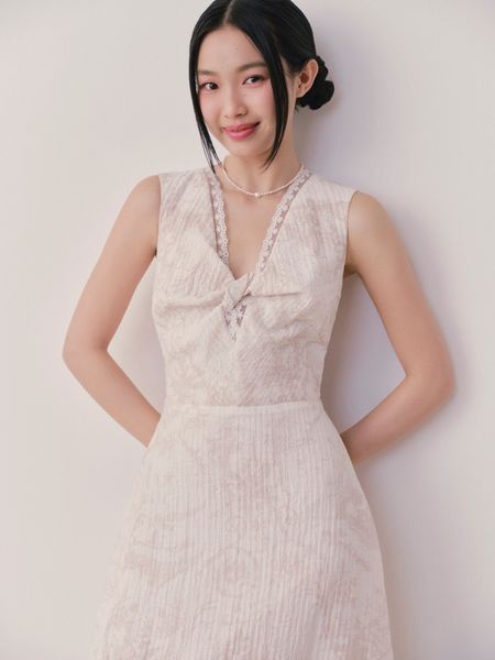  Ivory Marble Maxi Dress 