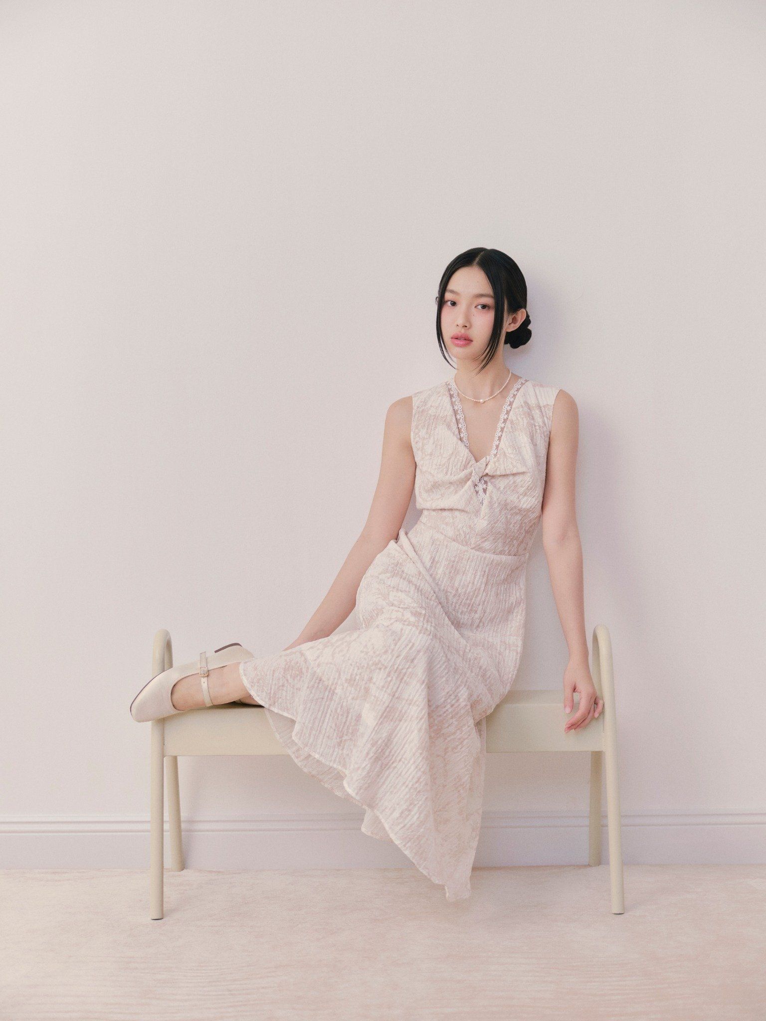 Ivory Marble Maxi Dress