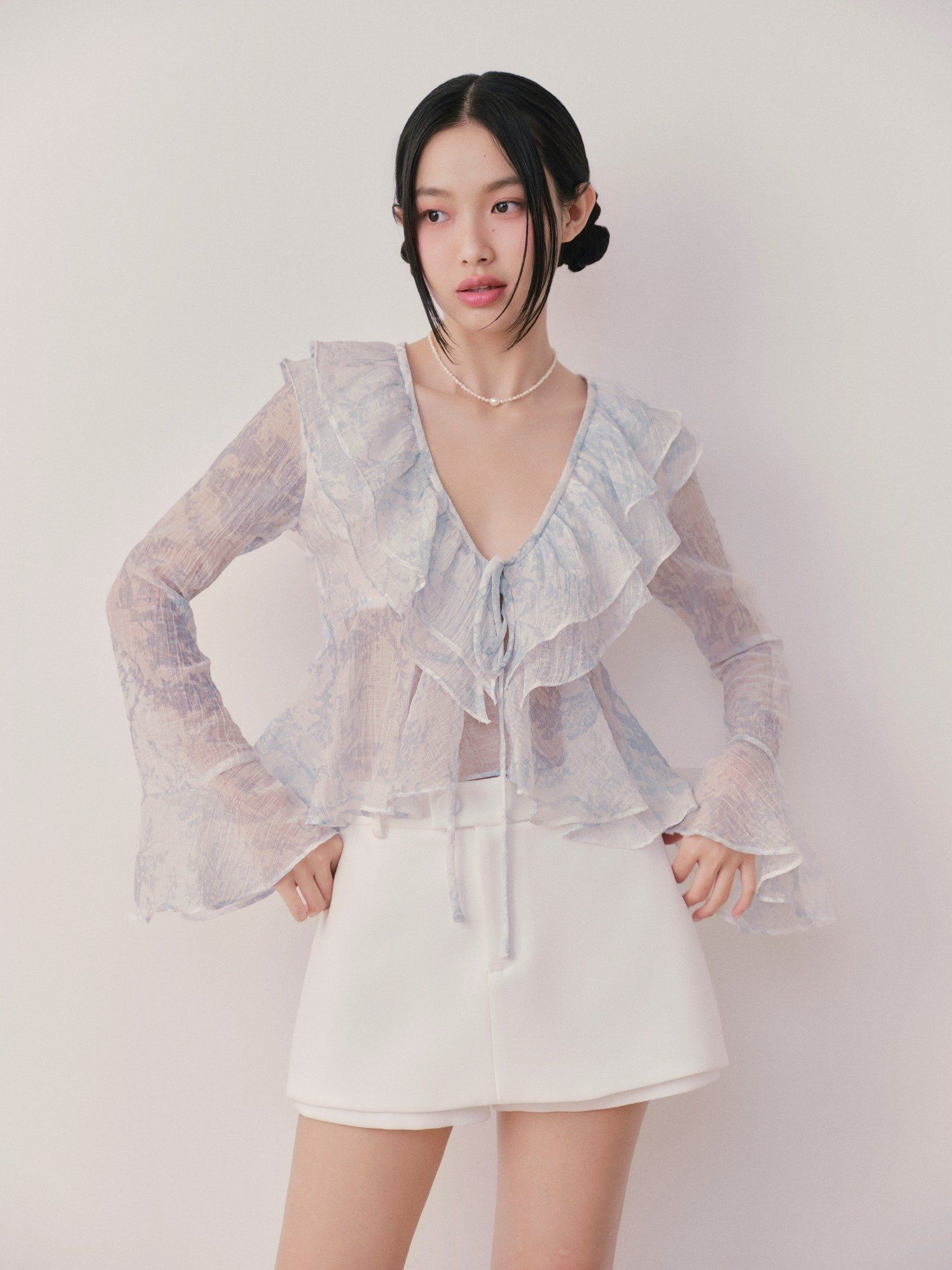 Chân váy White Plain Cotton Mini Skirt