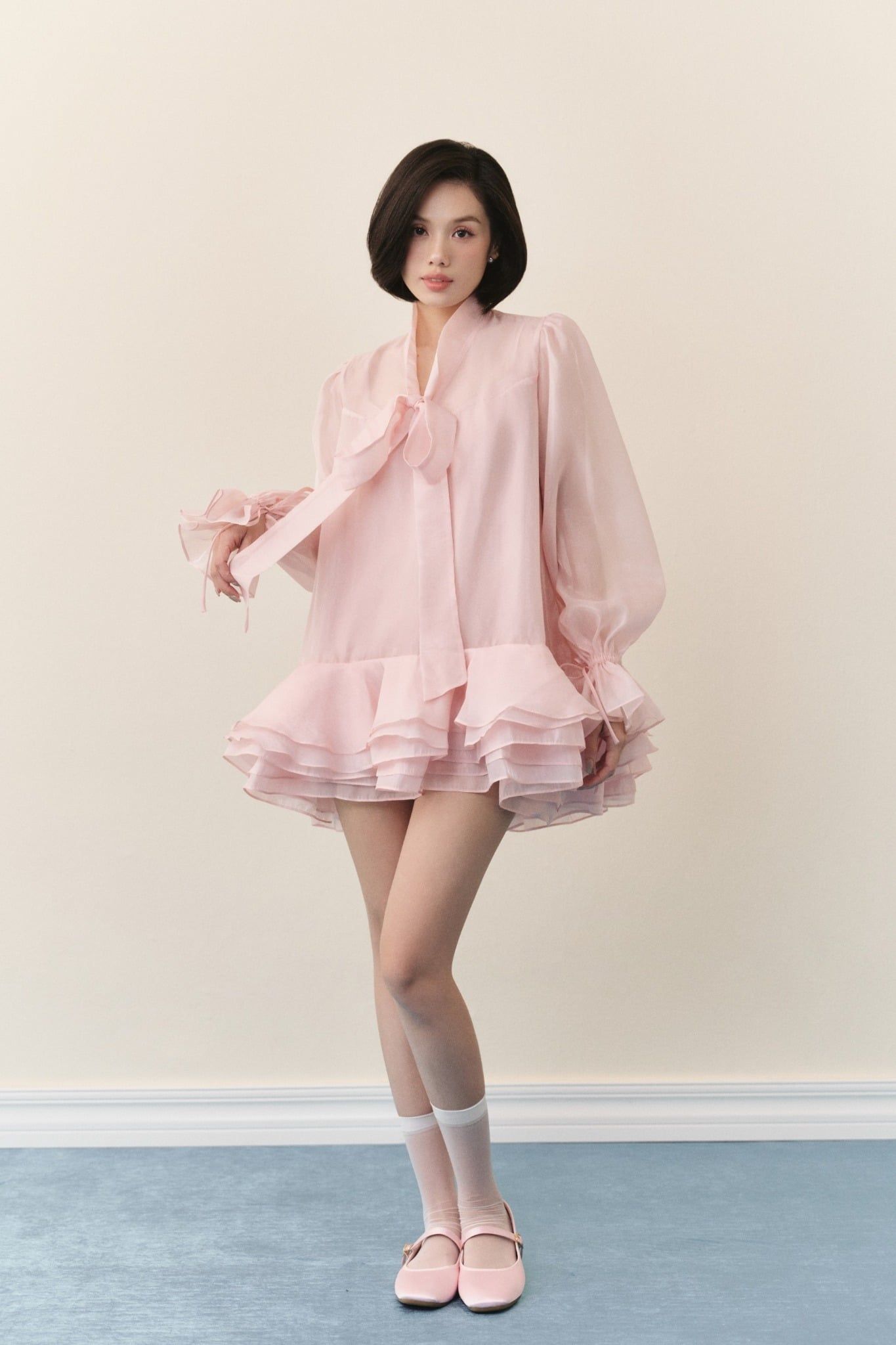 Đầm suông Chiffon Bowy Oversized Mini Dress nhiều màu