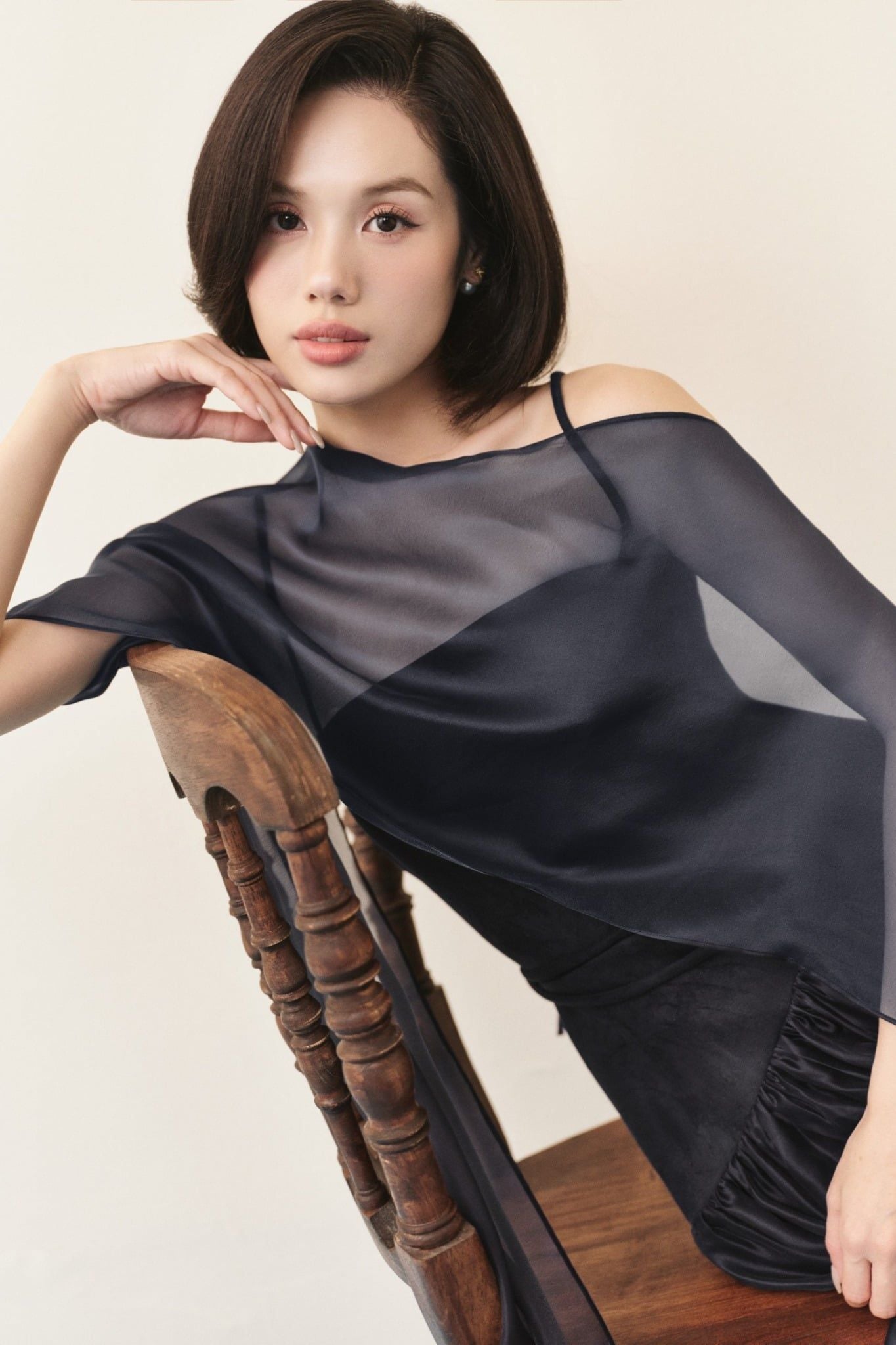 Váy tiệc Navy Strappy Pleated Belted Maxi Dress