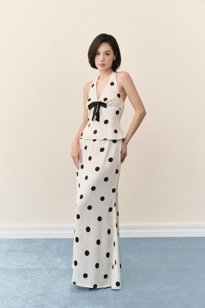  Chân váy Cream Dot Maxi Skirt 