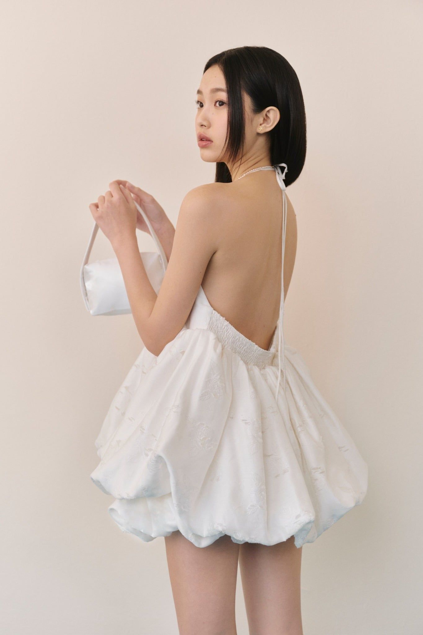 Set cổ yếm White Kate Halter Puff Mini Set