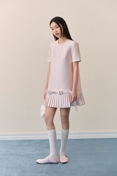  Đầm suông Blush Tafta Pleated Bow Mini Dress 