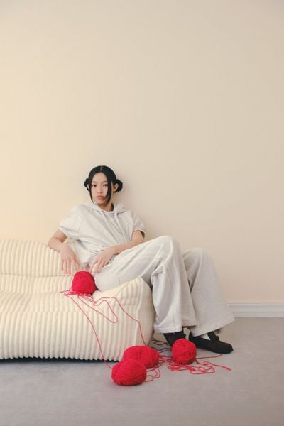  Quần Gray Wide Leg Drawstring Pants 