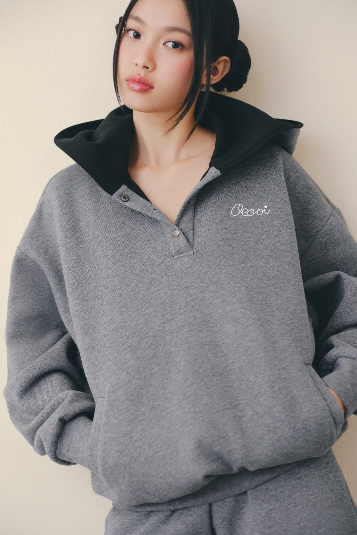 Charcoal Hooded Knit Set