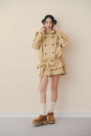 Áo Beige Kate Belted Coat