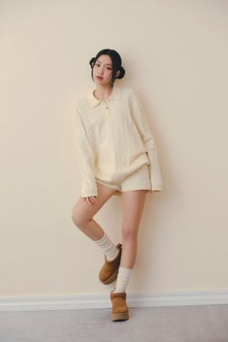 Set tay dài Knit Collar nhiều màu