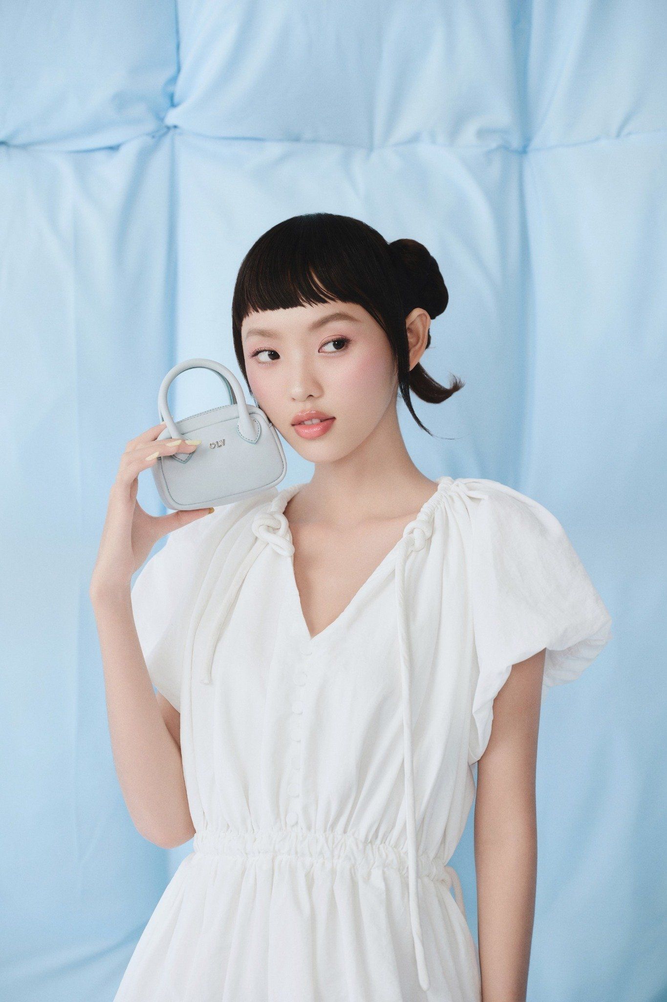 Parachute Vneck Puff Sleeves Dress nhiều màu