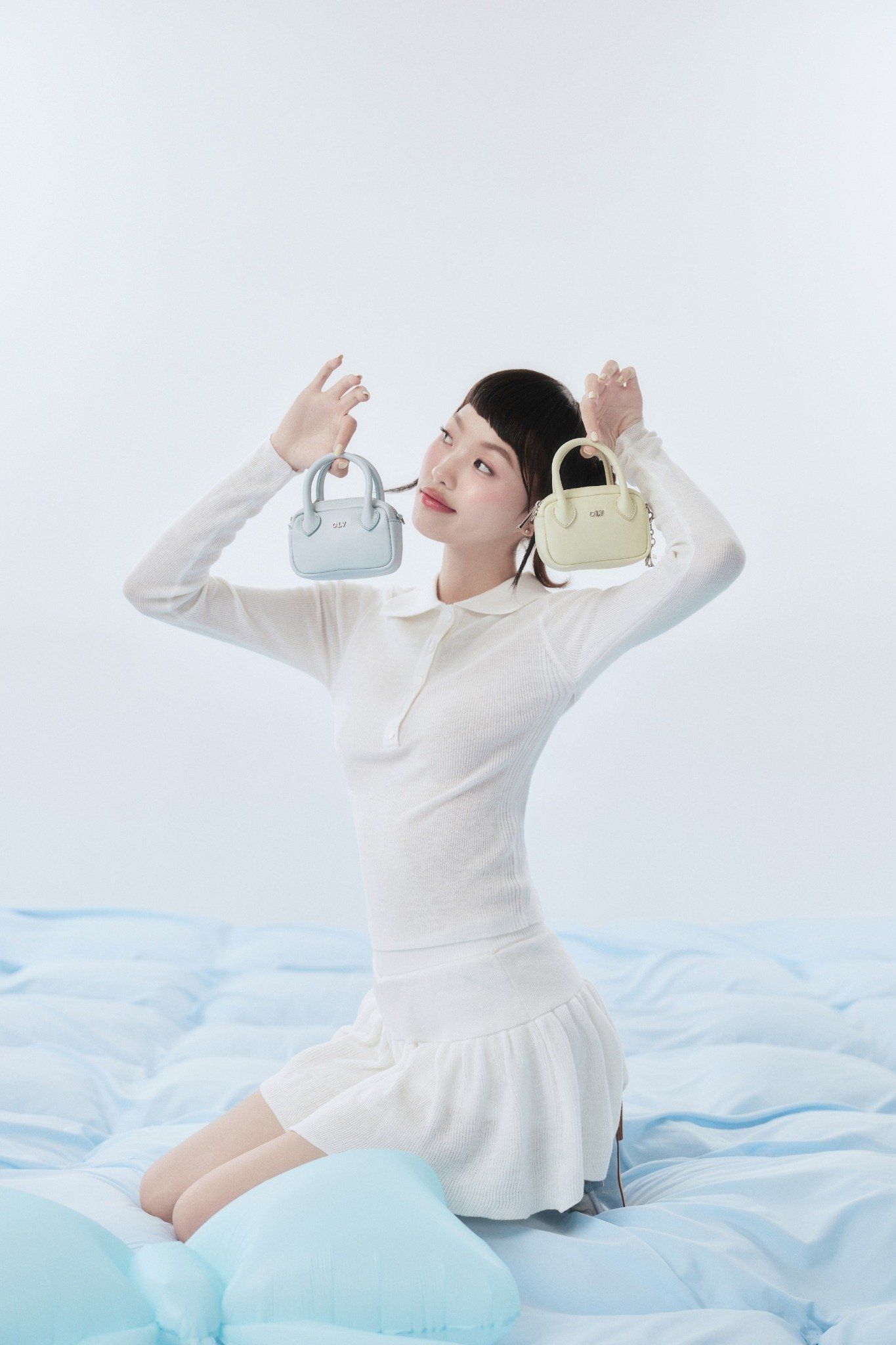 Ribbed Knit Heart Button Set nhiều màu