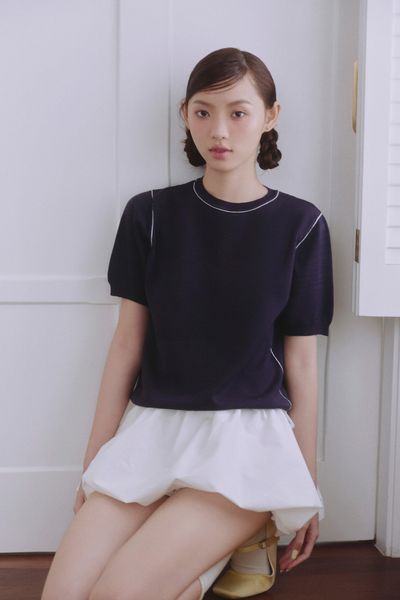  Áo Line Round Neck Knit Top nhiều màu 